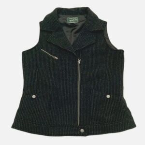 Woolrich Charcoal Striped Wool Blend Vest Size Medium